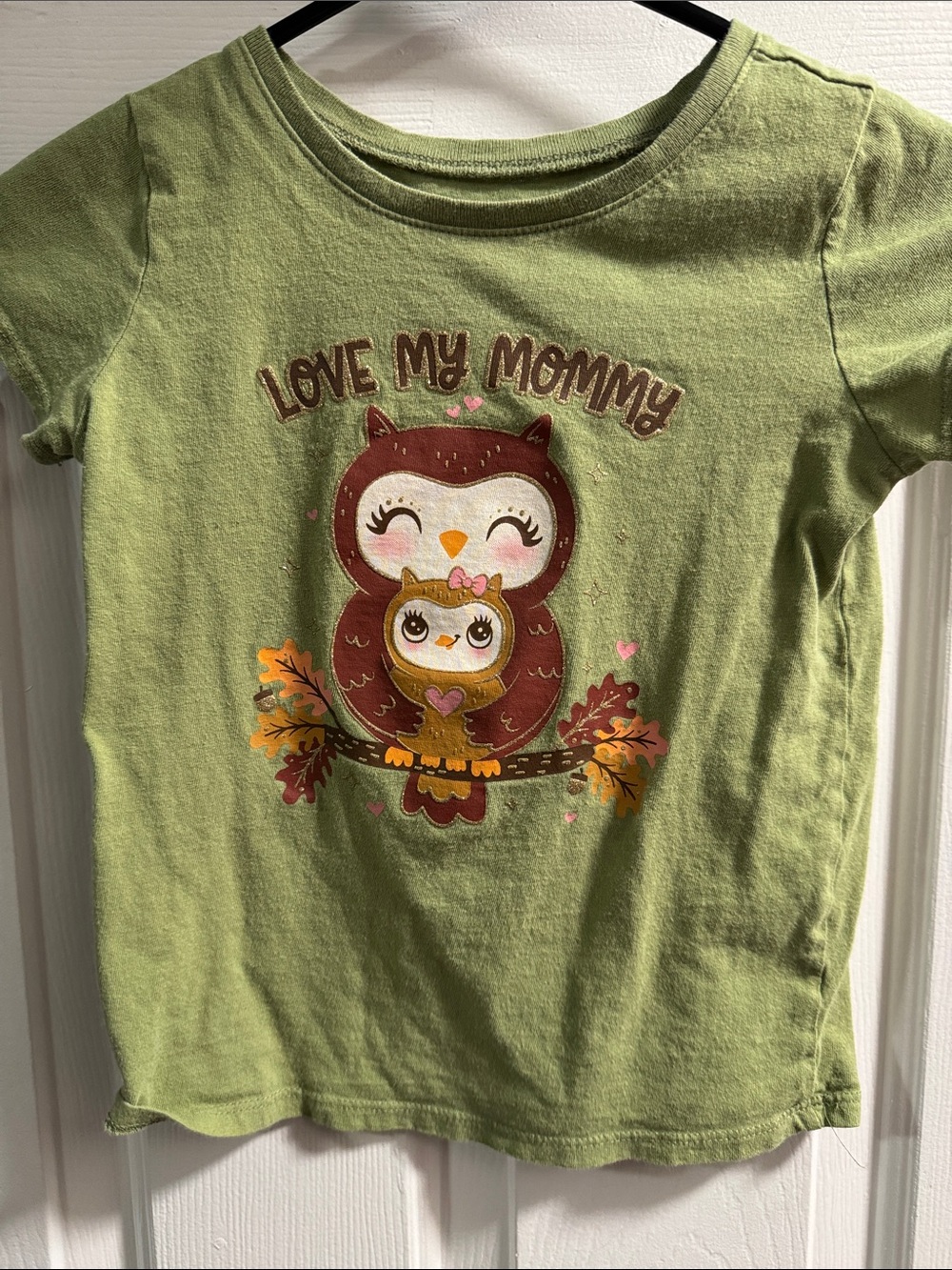 The Children's Place Green Owl "Love My Mommy" Short Sleeve Tee